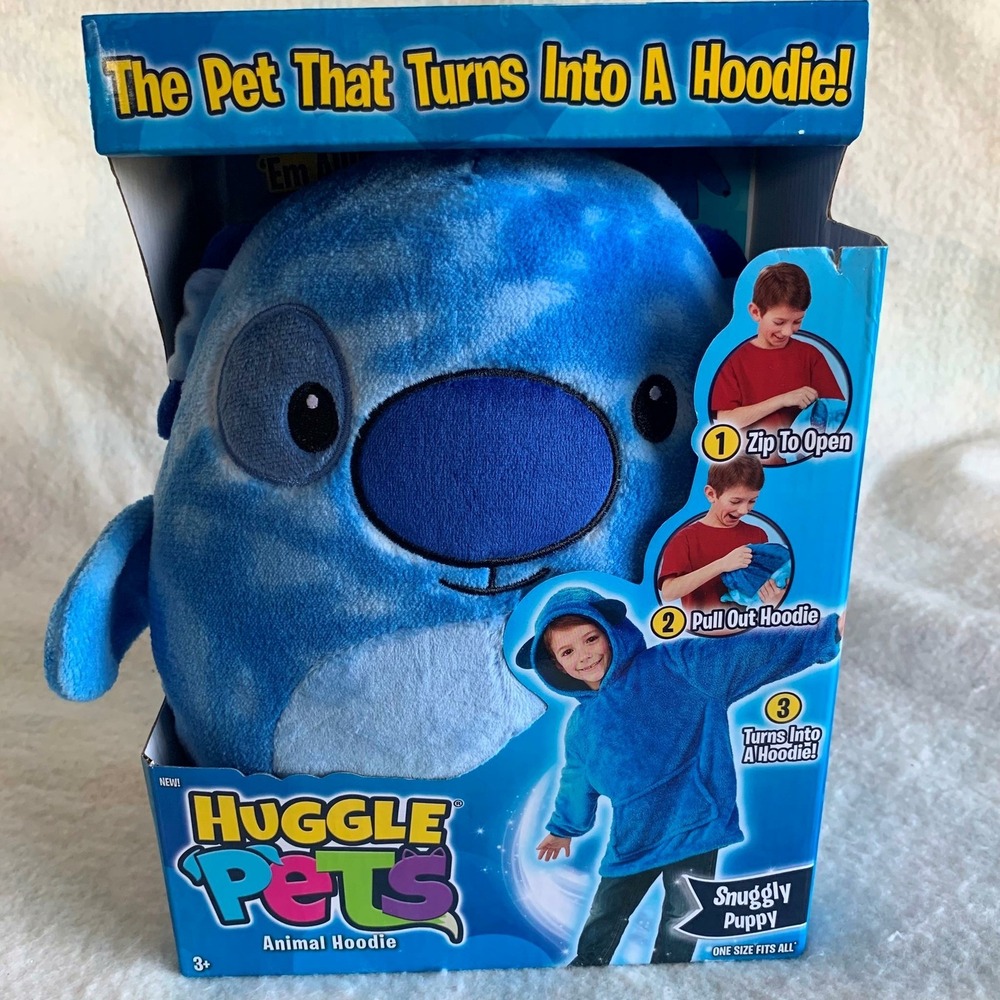 NWT Huggle Pets Kids‎ Plush Animal Hoodie Snuggly Puppy One Size Ages 3-11